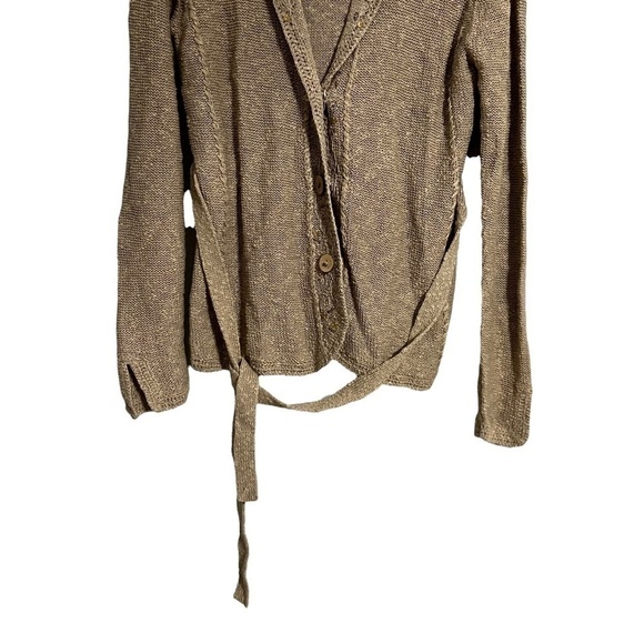 Chico’s Cardigan linen blend embroidered medium - Picture 3 of 11